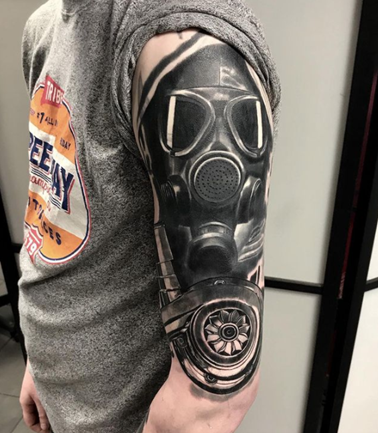 15 Top Gas Mask Tattoo Design Ideas for Girls and Men in 2020