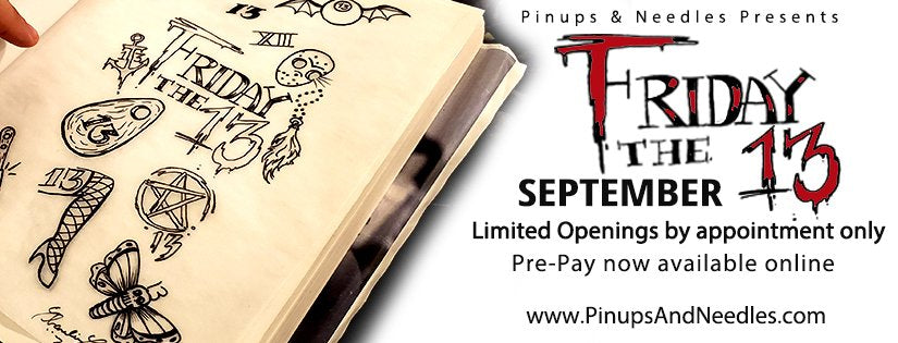 Friday the 13th Tattoo Flash Special – September 13th 2019