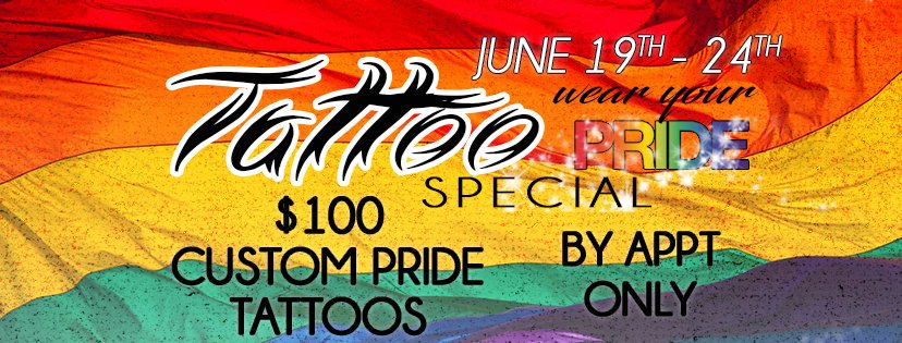 Custom Discounted Pride Tattoos 2018!  June 19th-24th