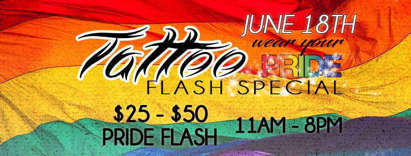 Pride Tattoo Flash Special - June 18th, 2018