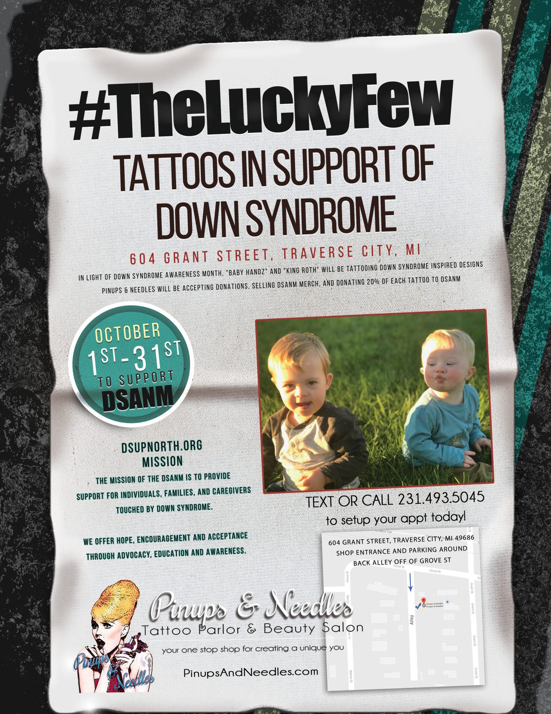 #TheLuckyFew - Tattoos In Support Of Down Syndrome Flash Event 2019