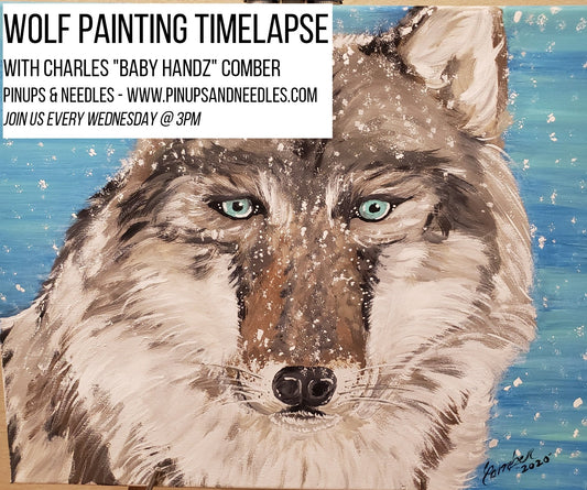 Wolf Painting Timelapse with Baby Handz Presented By Pinups And Needles