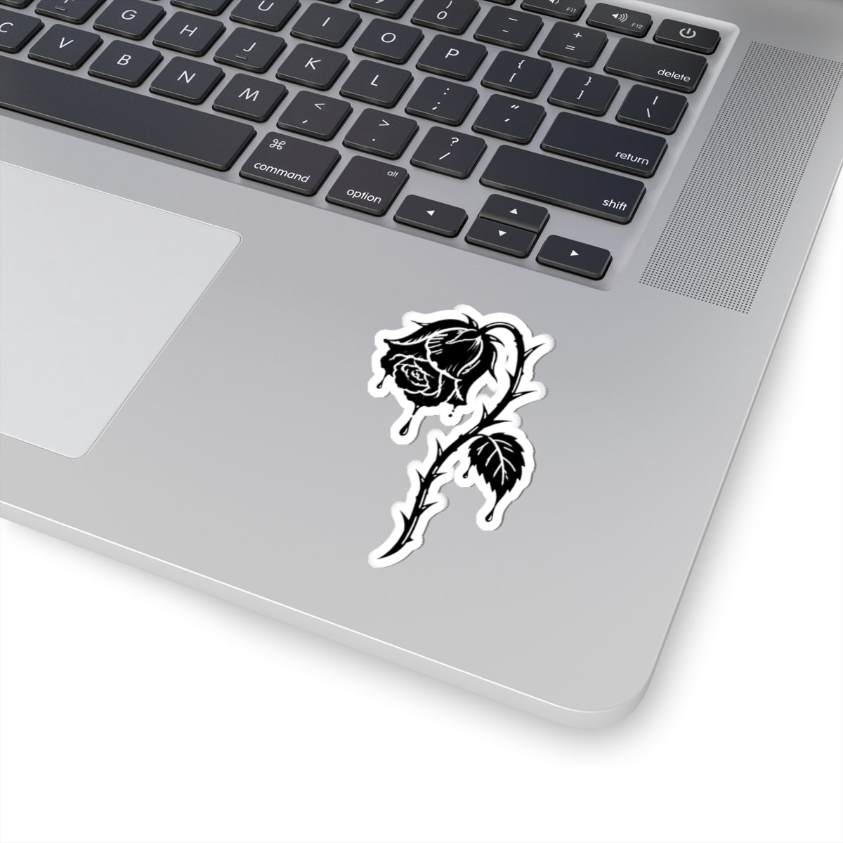 Black Valentine Sticker | Gothic Rose Vinyl Decal | Blackwork Tattoo Flash Art | Dark Romantic Sticker