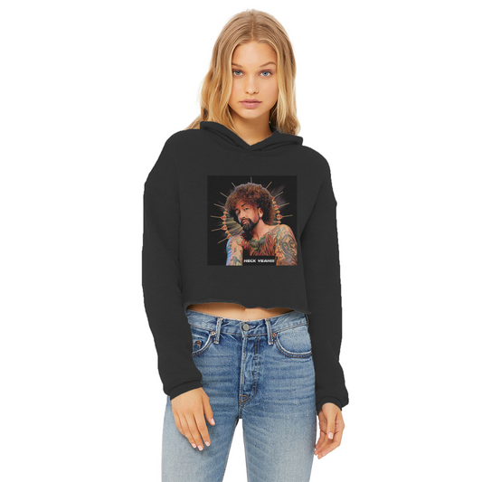 Heck Yeah Ladies Cropped Raw Edge Hoodie