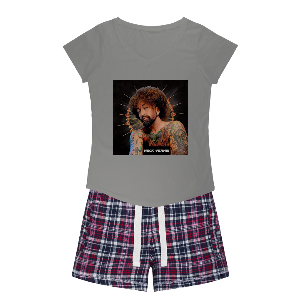 Heck Yeah Women's Sleepy Tee and Flannel Short