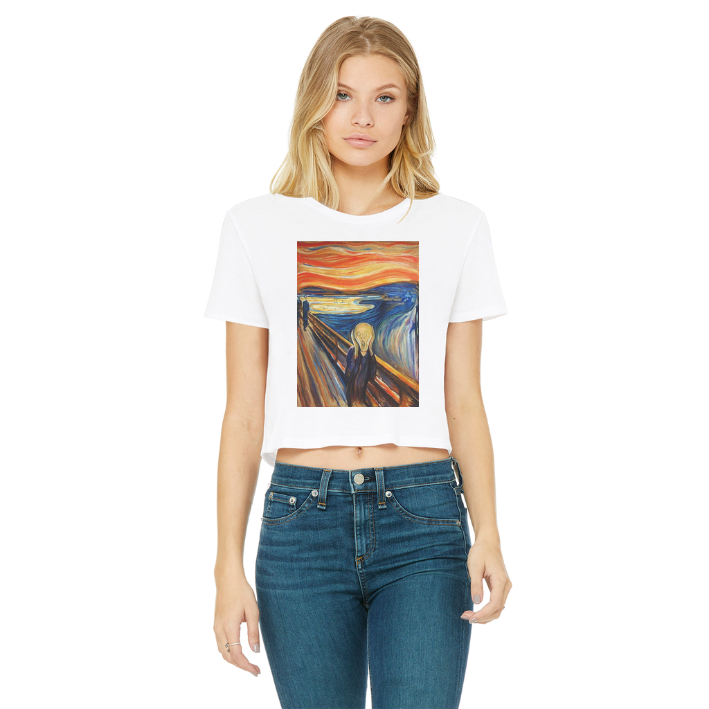 undefined Classic Women's Cropped Raw Edge T-Shirt