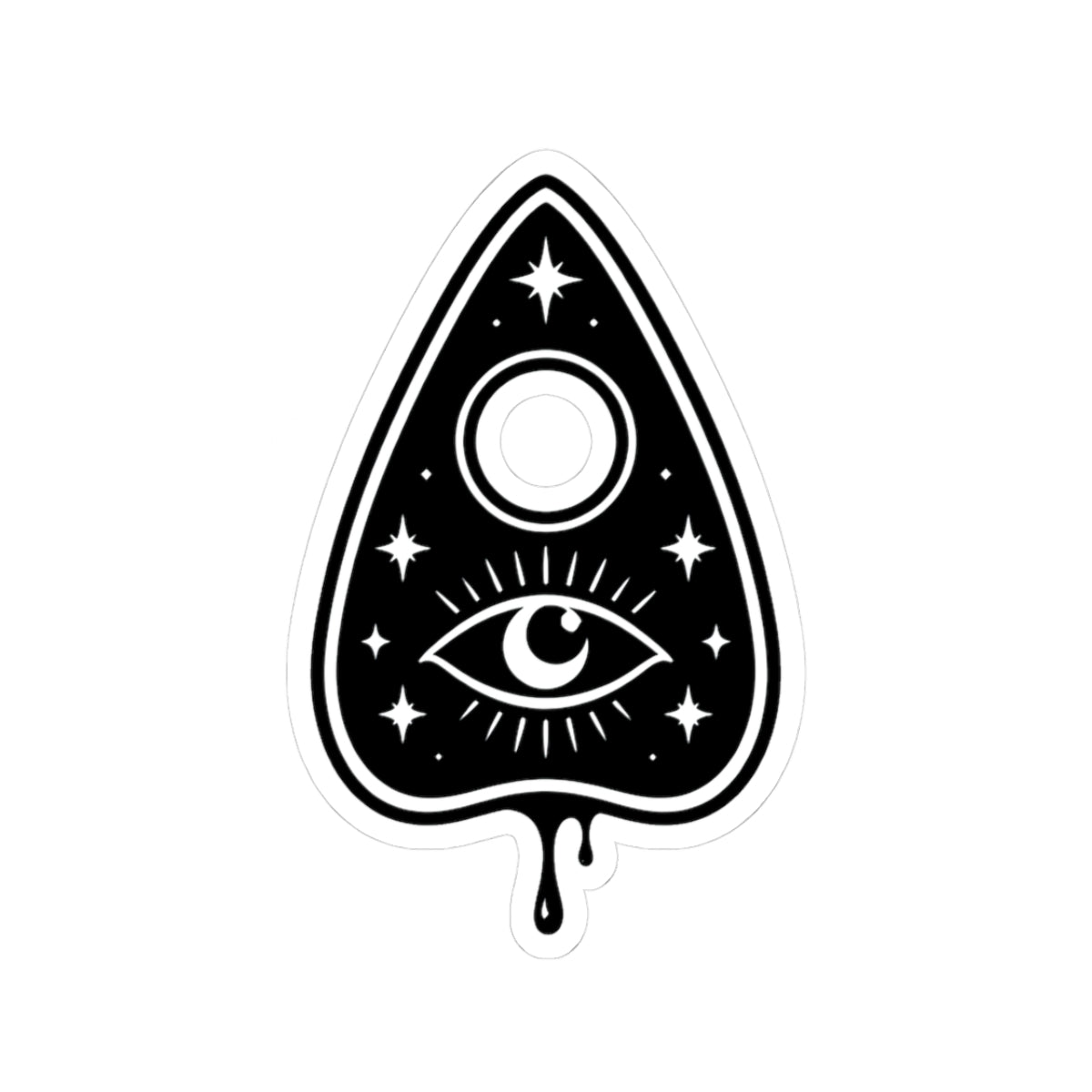 Occult Eye Planchette Sticker | Gothic Celestial Vinyl Decal | Mystic Third Eye Witchy Sticker | Tattoo Style Art