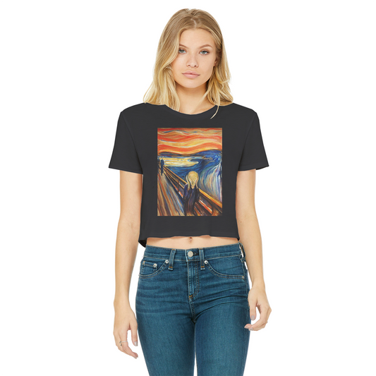 undefined Classic Women's Cropped Raw Edge T-Shirt