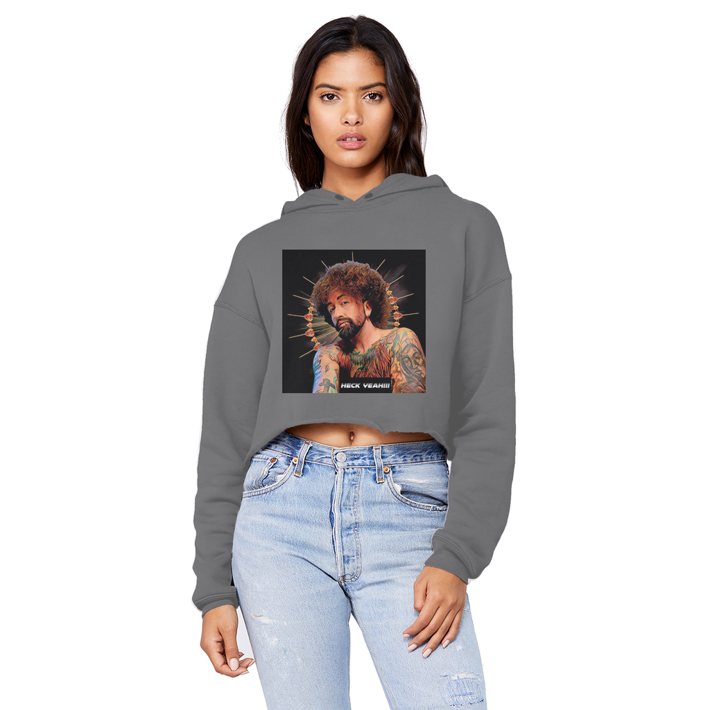 Heck Yeah Cropped Raw Edge Boyfriend Hoodie