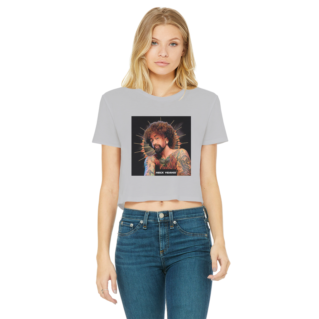 Heck Yeah Classic Women's Cropped Raw Edge T-Shirt