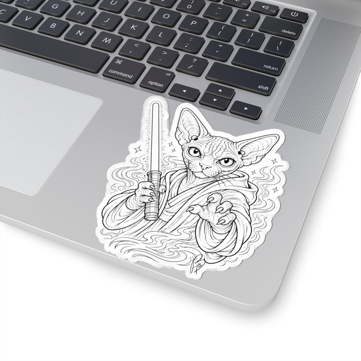 Galactic Sphynx Sticker | Sci-Fi Cat Vinyl Decal | Fantasy Tattoo Art | Nerdy Cat Sticker | Alternative Art by Baby Handz