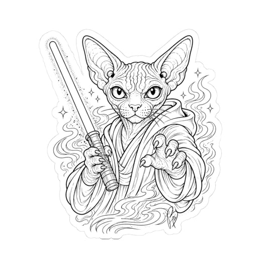 Galactic Sphynx Sticker | Sci-Fi Cat Vinyl Decal | Fantasy Tattoo Art | Nerdy Cat Sticker | Alternative Art by Baby Handz