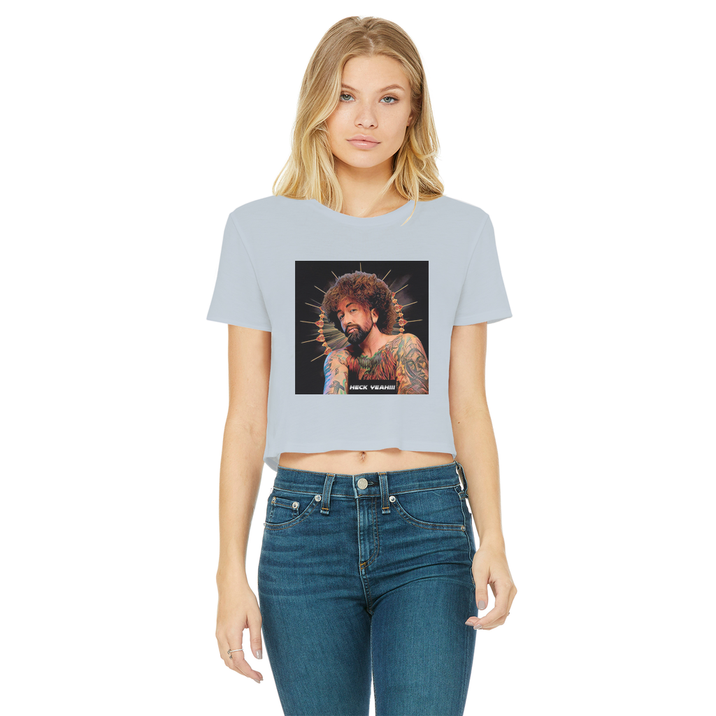 Heck Yeah Classic Women's Cropped Raw Edge T-Shirt