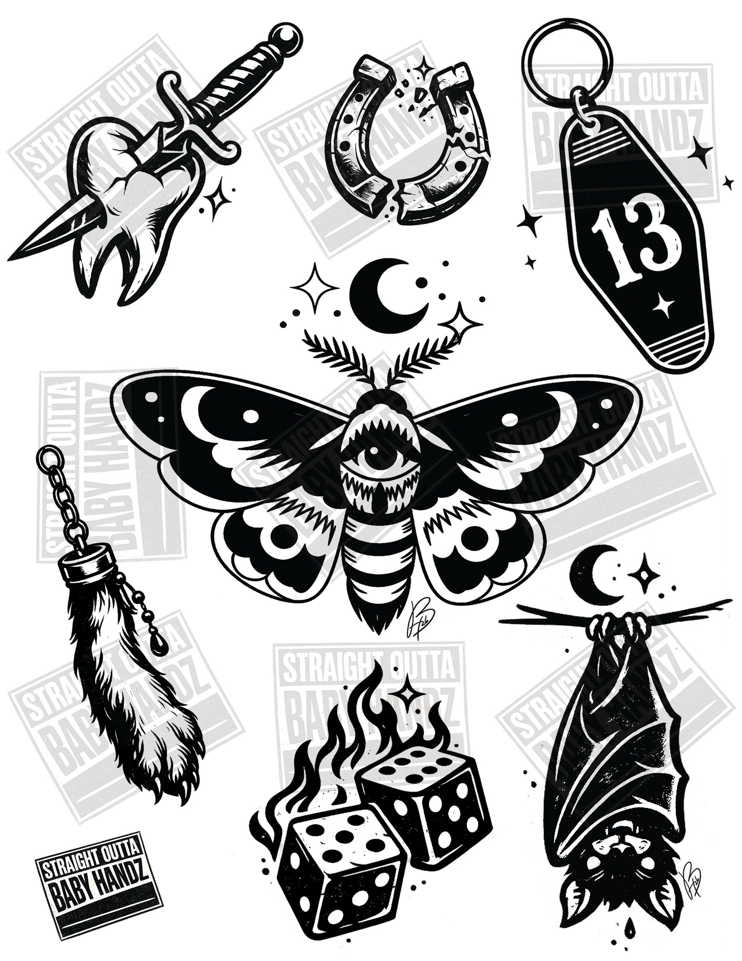 Friday the 13th Tattoo Pack Vol 1 | 31 Original Tattoo Flash Designs