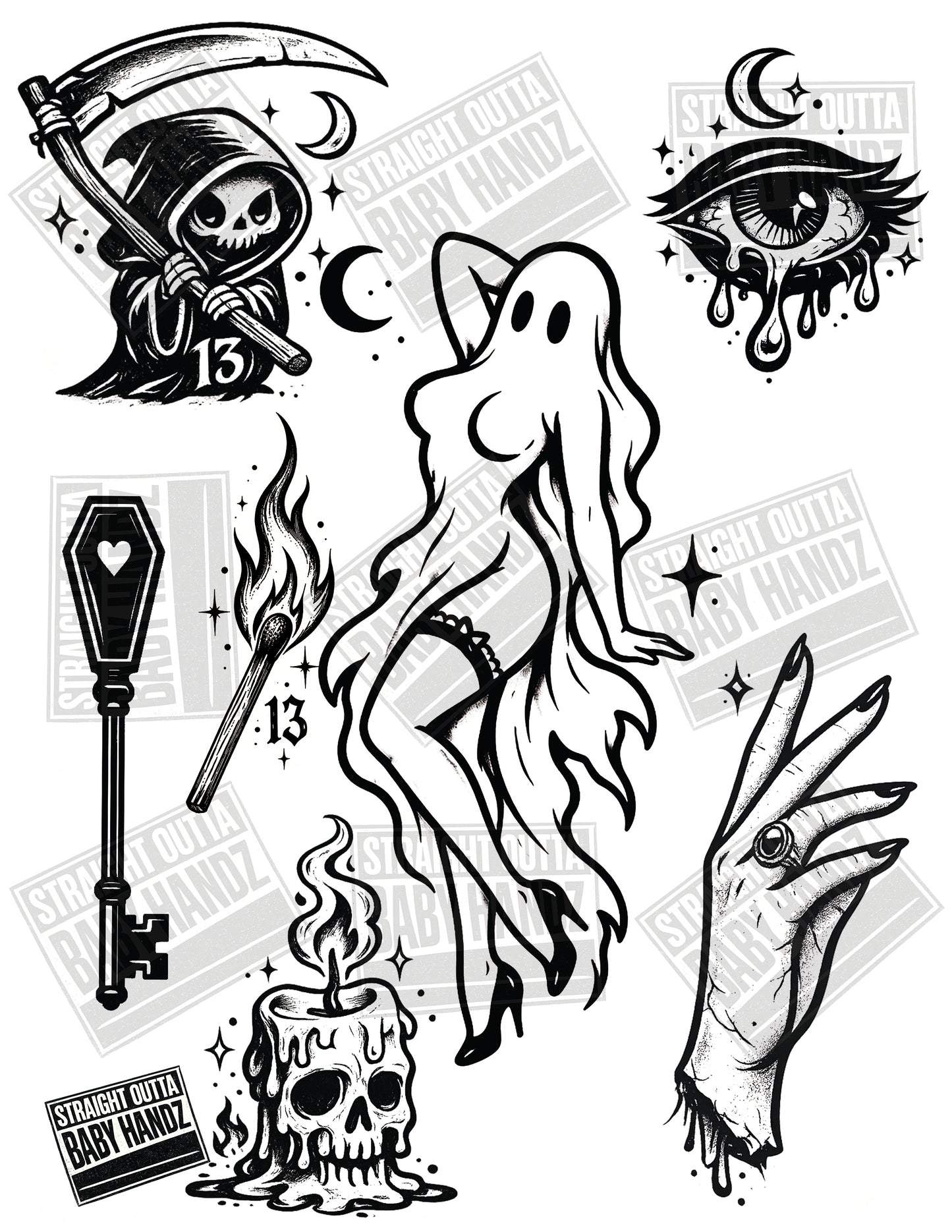 Friday the 13th Tattoo Pack Vol 1 | 31 Original Tattoo Flash Designs