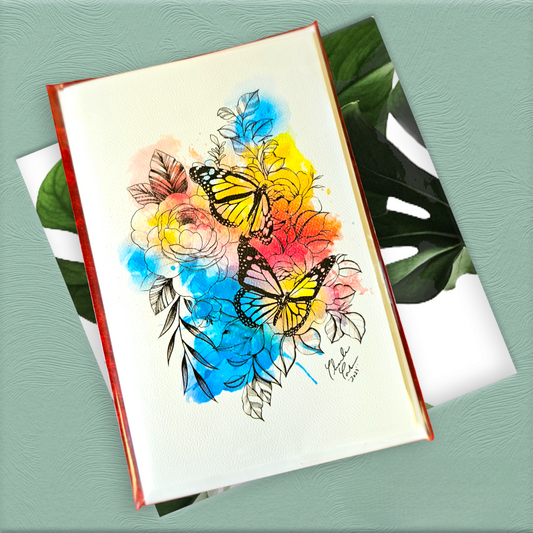 Floral Butterfly Handmade Greeting Card