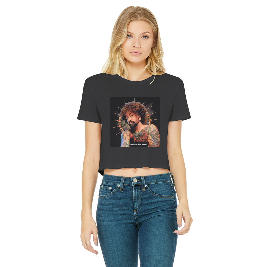 Heck Yeah Classic Women's Cropped Raw Edge T-Shirt