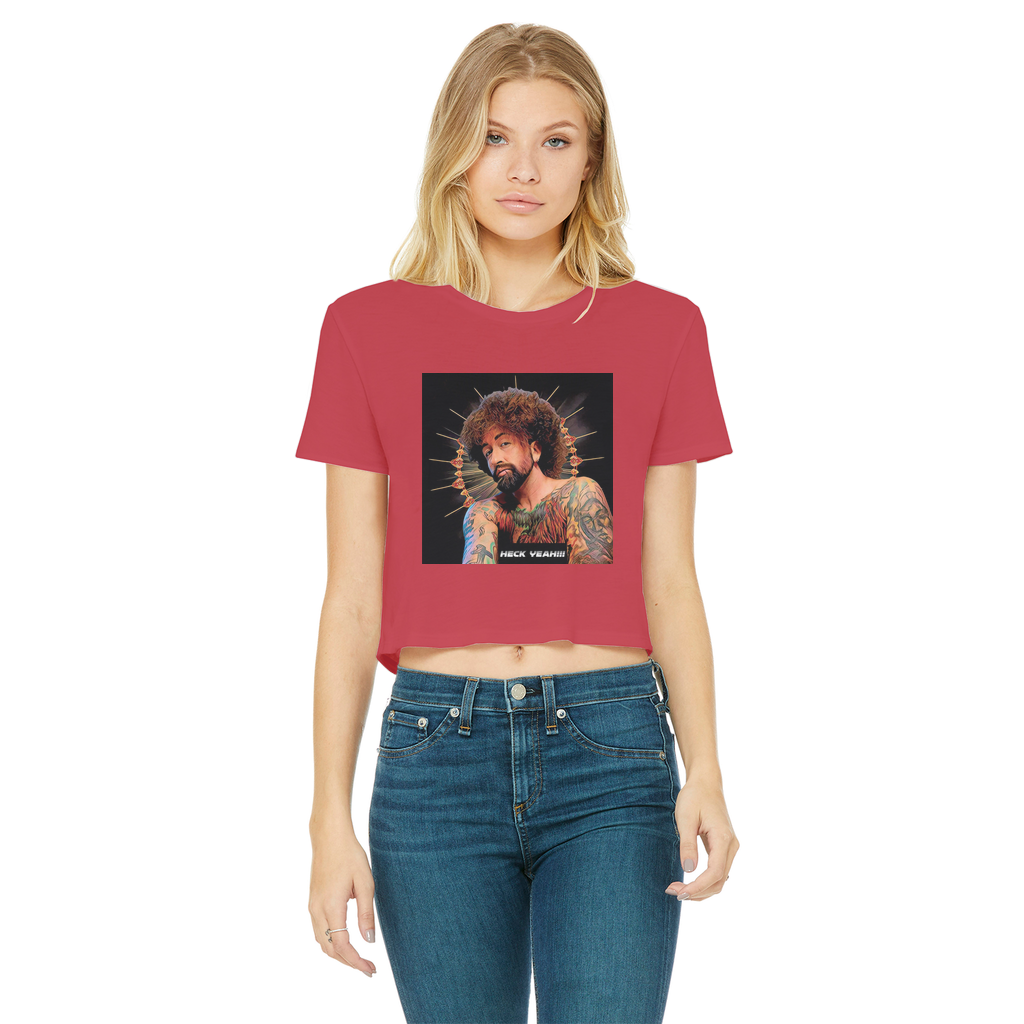 Heck Yeah Classic Women's Cropped Raw Edge T-Shirt