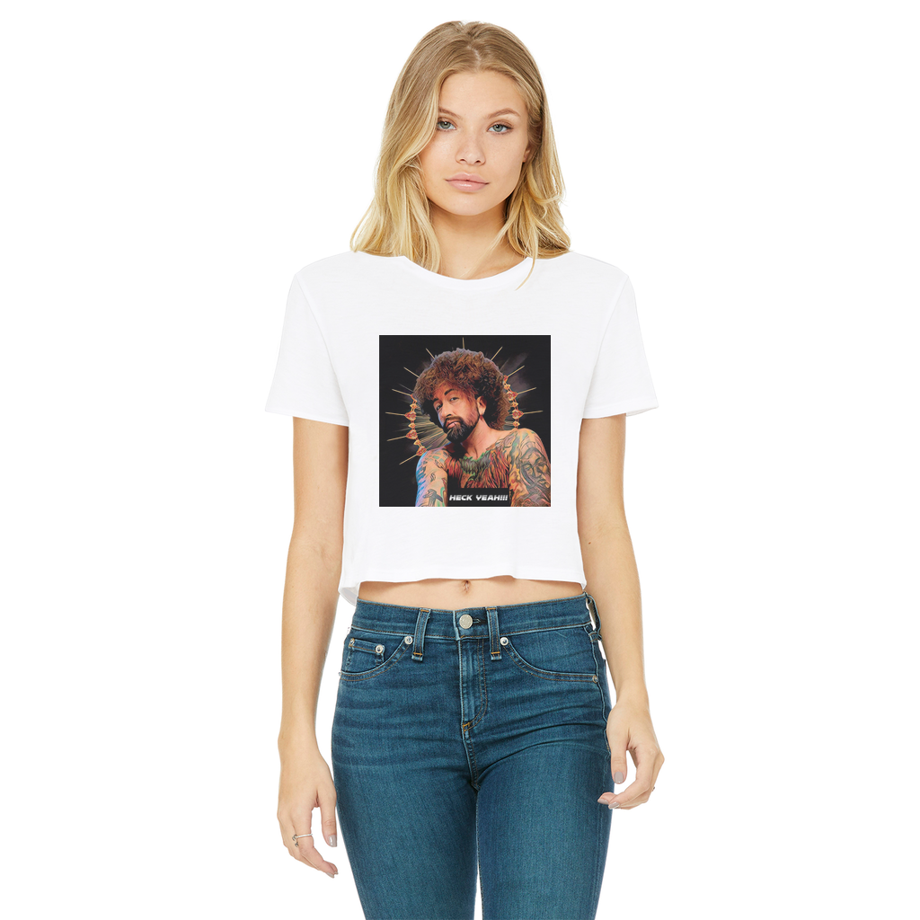 Heck Yeah Classic Women's Cropped Raw Edge T-Shirt