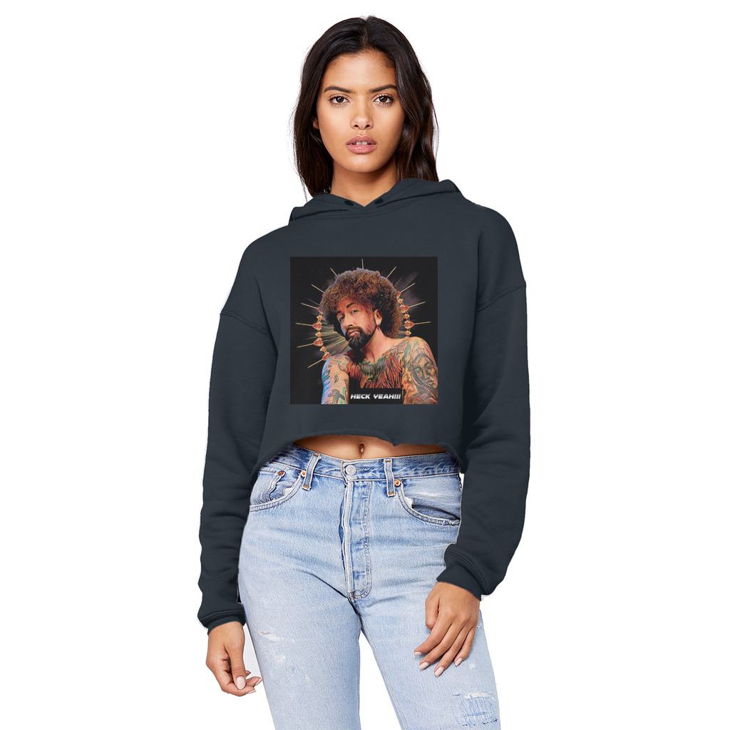 Heck Yeah Cropped Raw Edge Boyfriend Hoodie