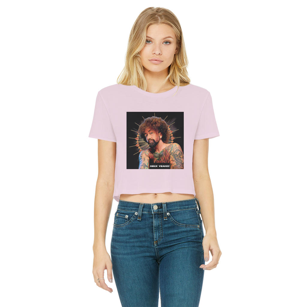 Heck Yeah Classic Women's Cropped Raw Edge T-Shirt