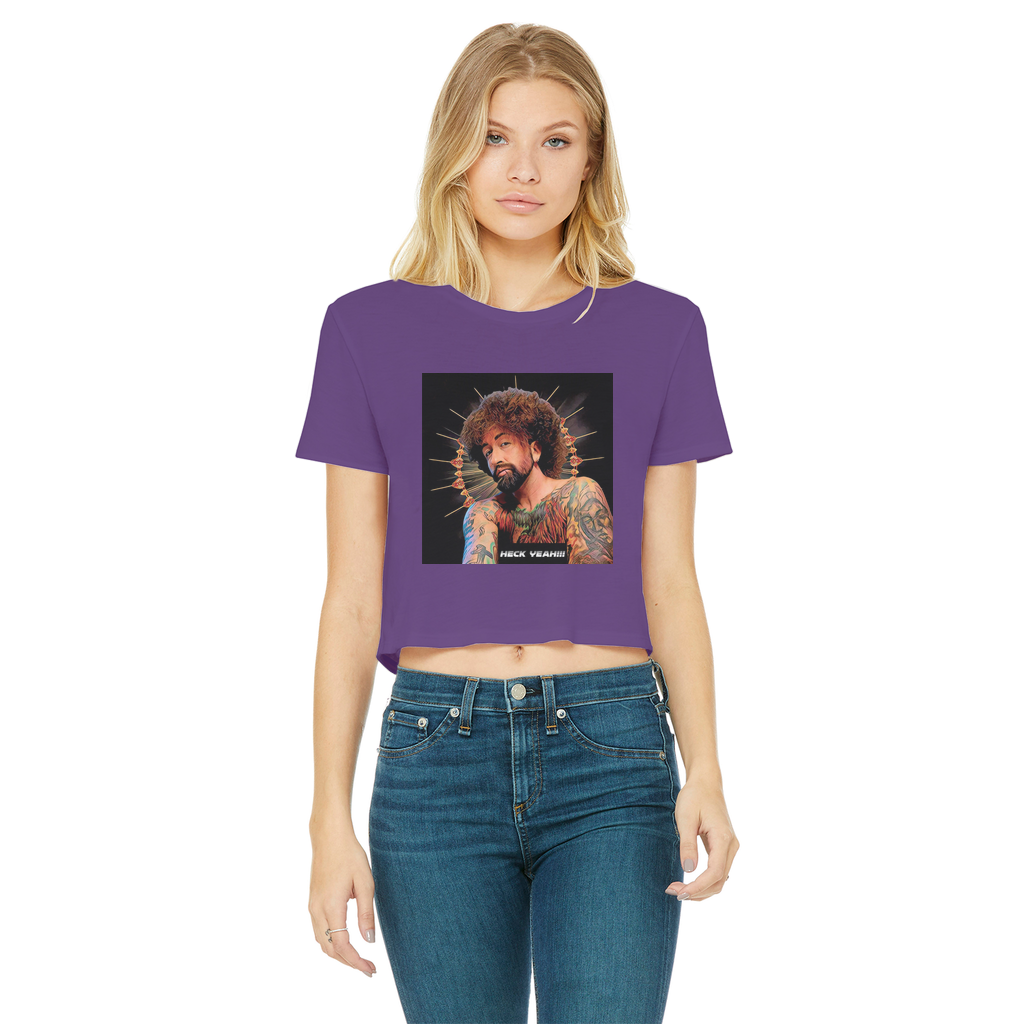 Heck Yeah Classic Women's Cropped Raw Edge T-Shirt