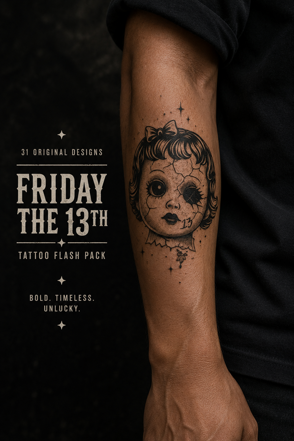 Friday the 13th Tattoo Pack Vol 1 | 31 Original Tattoo Flash Designs