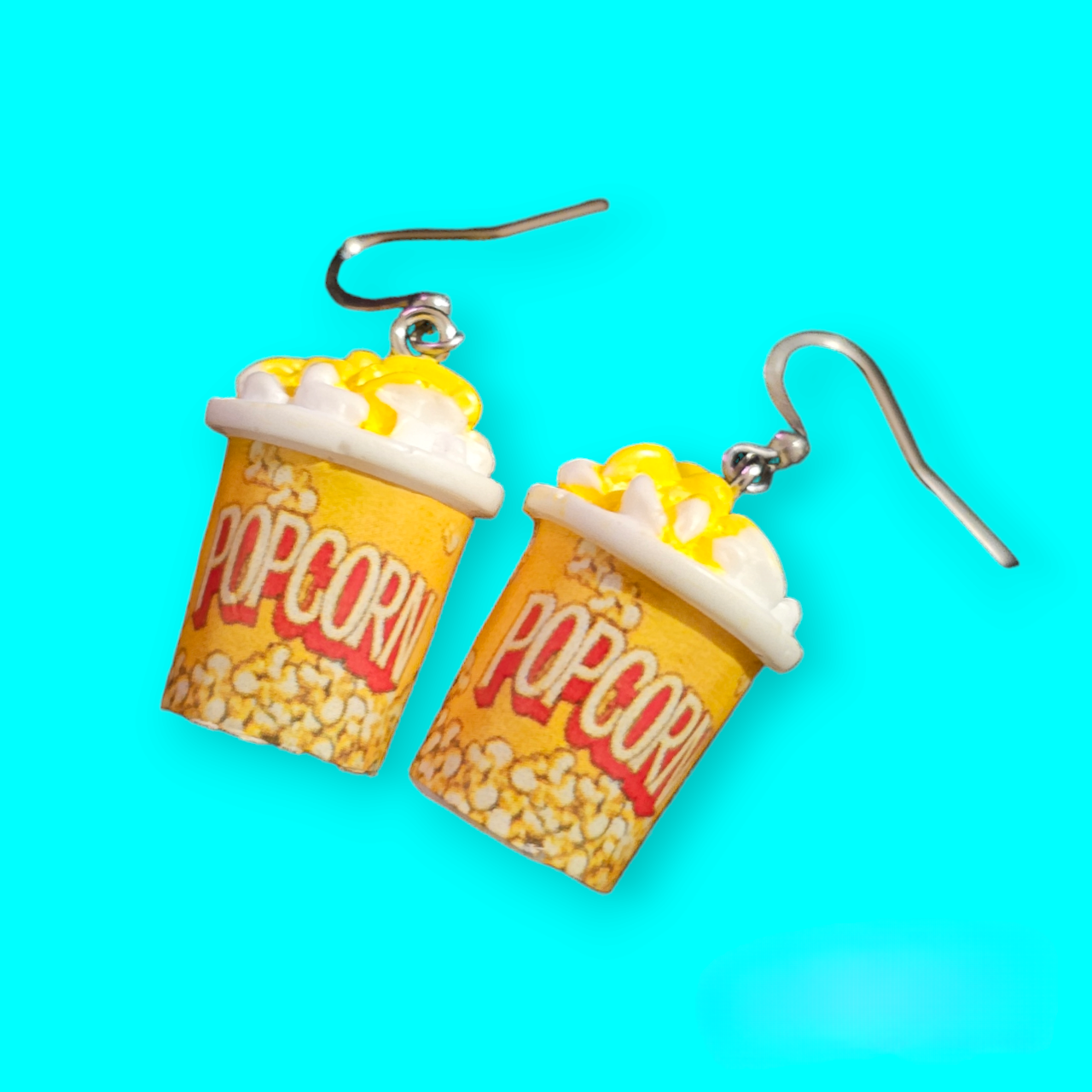 Movie Theater Popcorn Novelty Earrings Handmade