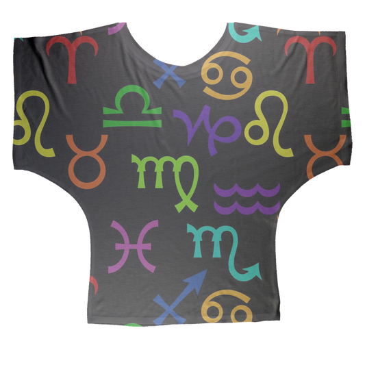 Colorful Zodiac Sublimation Batwing Top