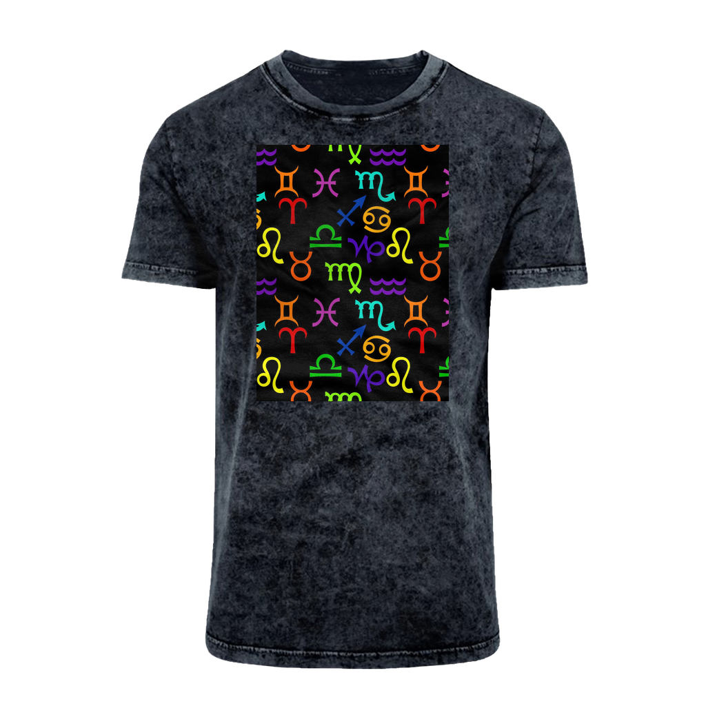 Colorful Zodiac Acid Washed T-Shirt