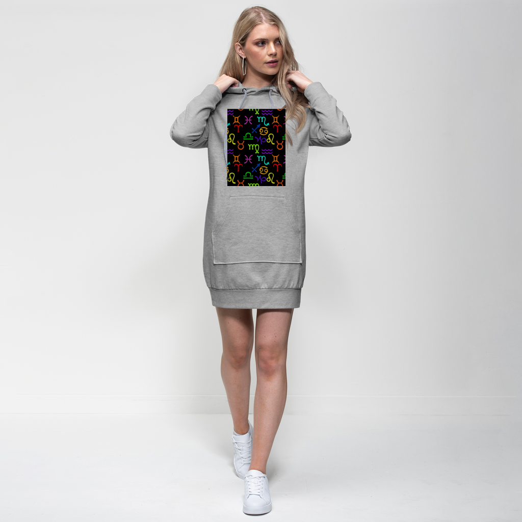 Colorful Zodiac Premium Adult Hoodie Dress