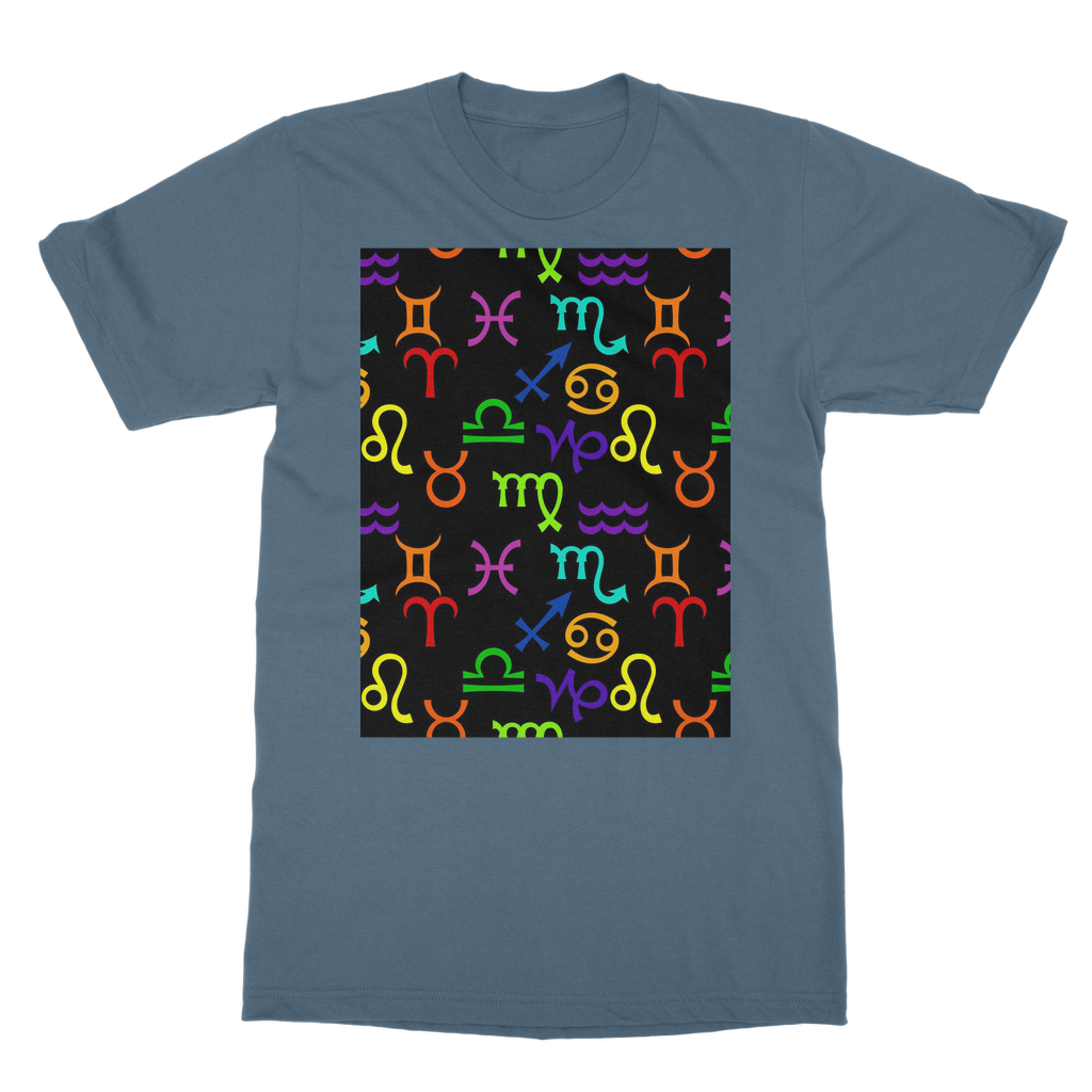 Colorful Zodiac Classic Heavy Cotton Adult T-Shirt