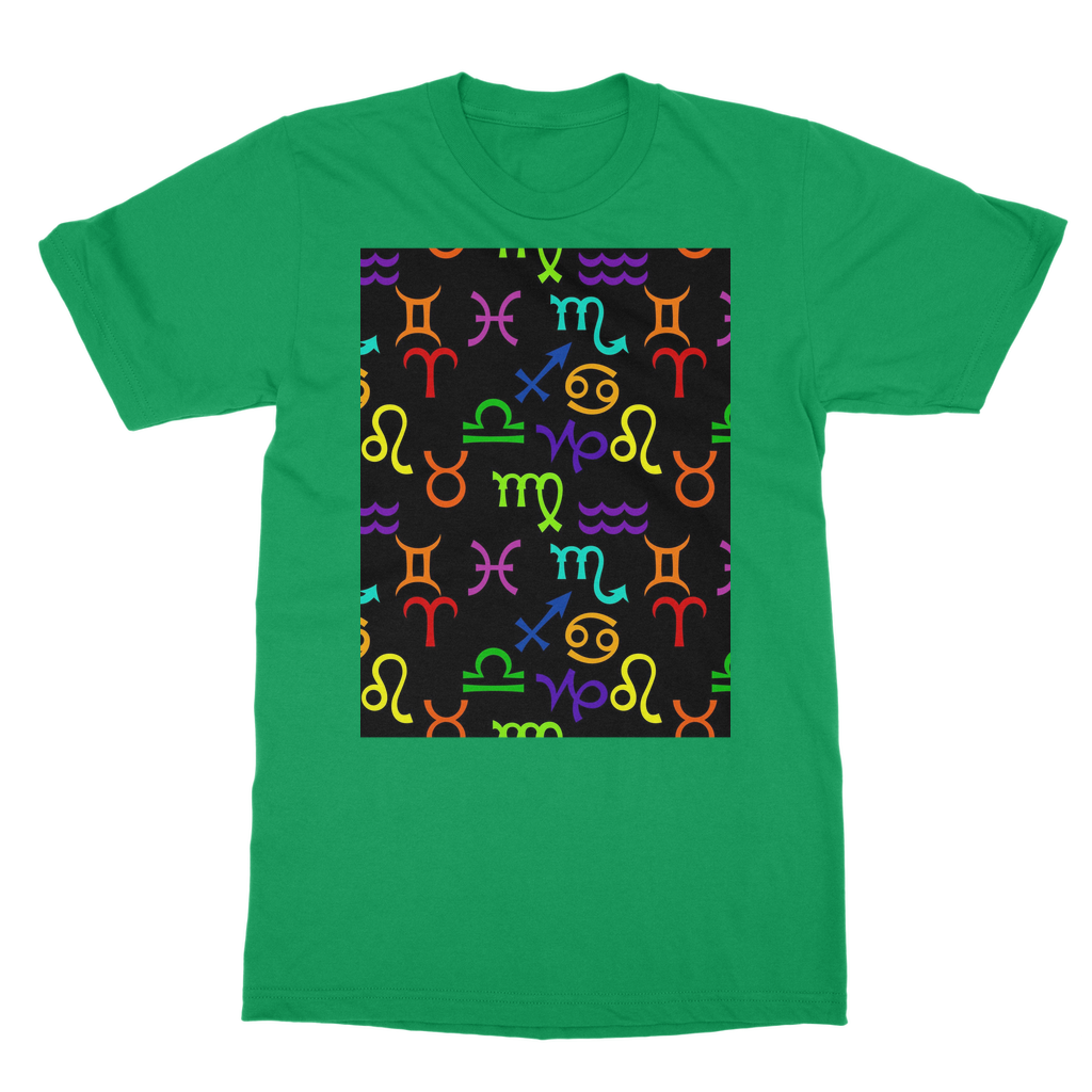 Colorful Zodiac Classic Heavy Cotton Adult T-Shirt