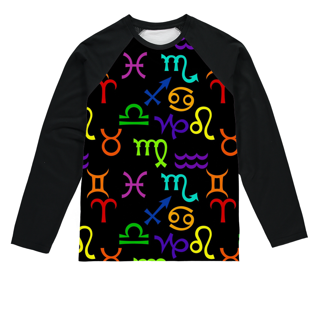 Colorful Zodiac Sublimation Baseball Long Sleeve T-Shirt