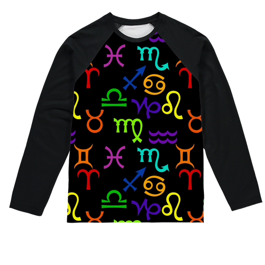 Colorful Zodiac Sublimation Baseball Long Sleeve T-Shirt