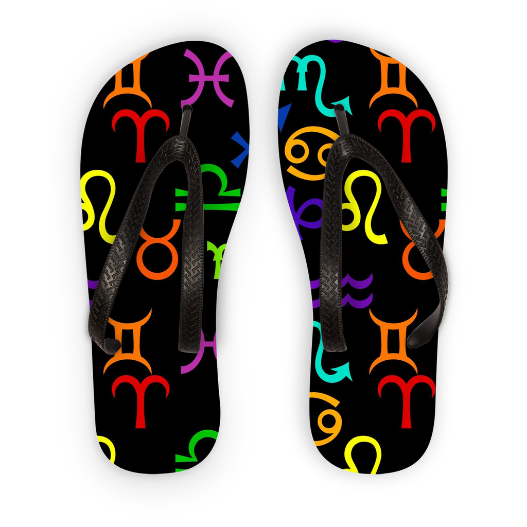 Colorful Zodiac Adult Flip Flops