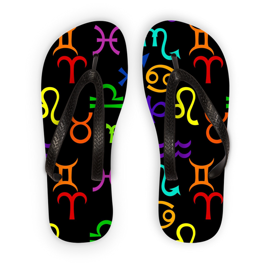 Colorful Zodiac Adult Flip Flops