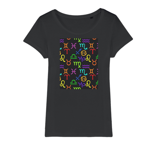 Colorful Zodiac Organic Jersey Womens T-Shirt