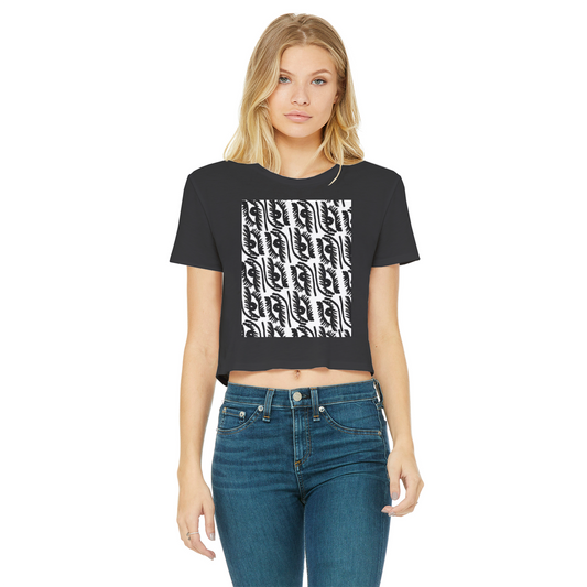 Eye See You Classic Women's Cropped Raw Edge T-Shirt