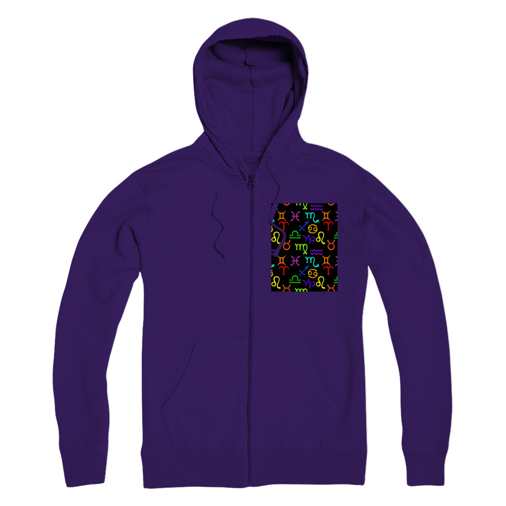 Colorful Zodiac Premium Adult Zip Hoodie