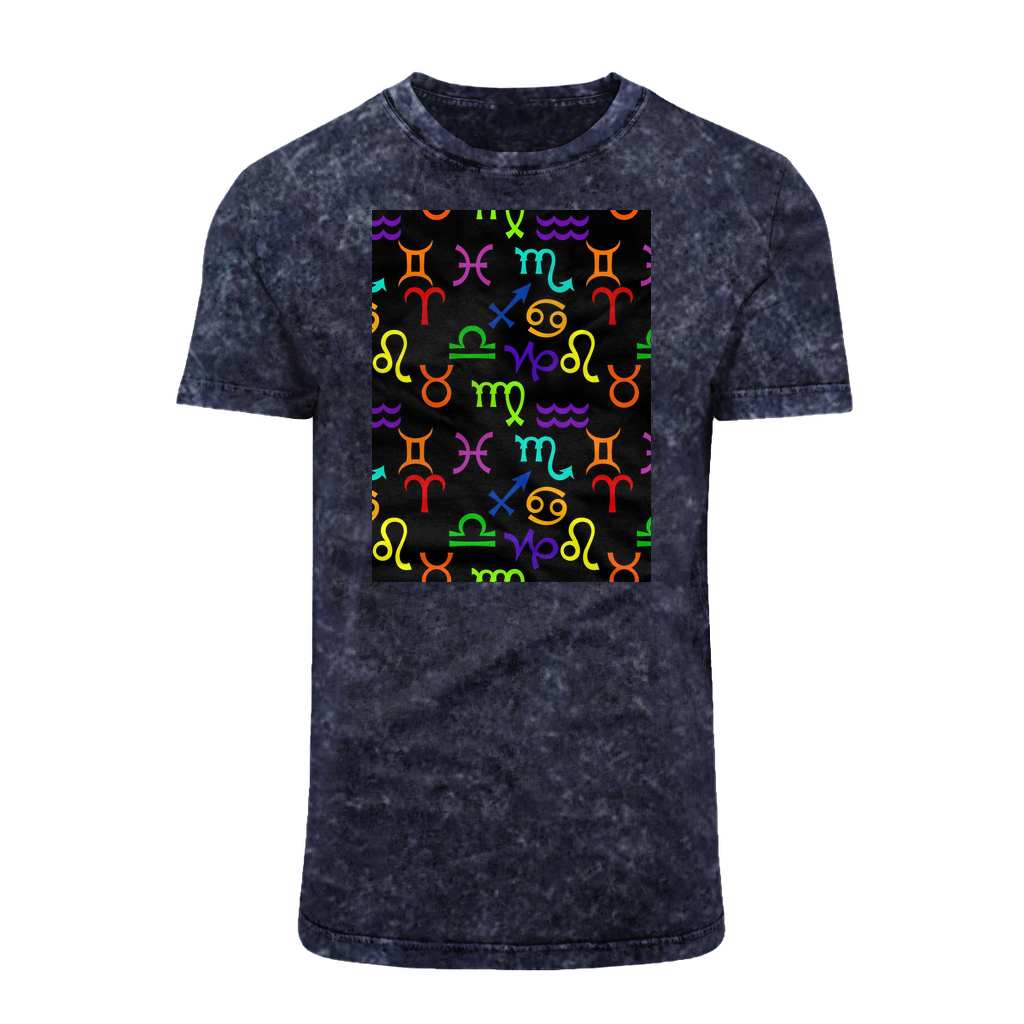 Colorful Zodiac Acid Washed T-Shirt