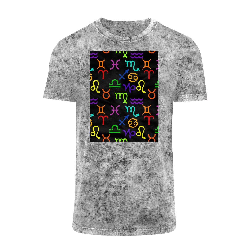 Colorful Zodiac Acid Washed T-Shirt