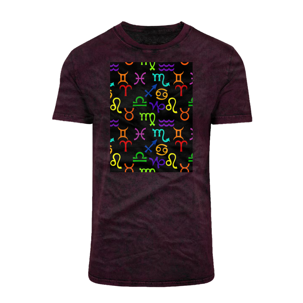 Colorful Zodiac Acid Washed T-Shirt