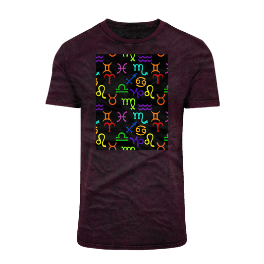 Colorful Zodiac Acid Washed T-Shirt