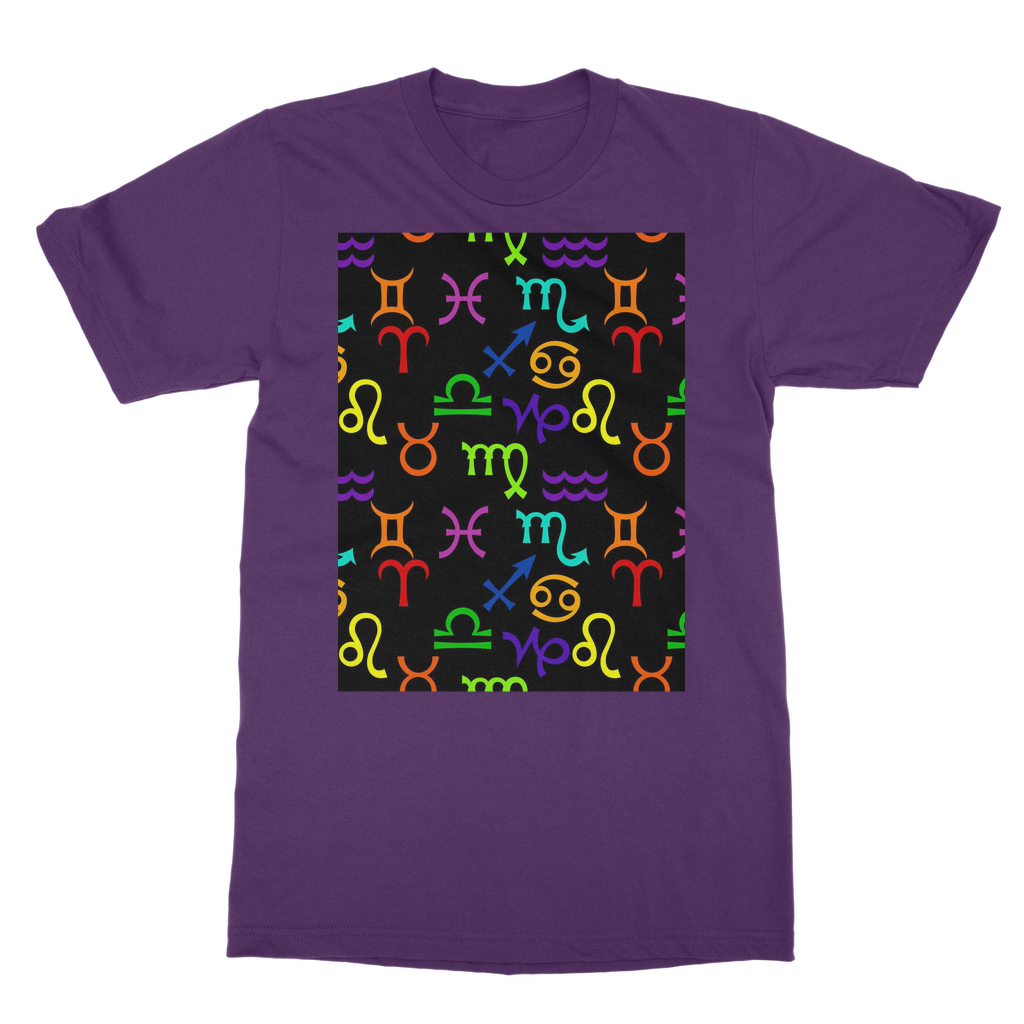 Colorful Zodiac Classic Heavy Cotton Adult T-Shirt