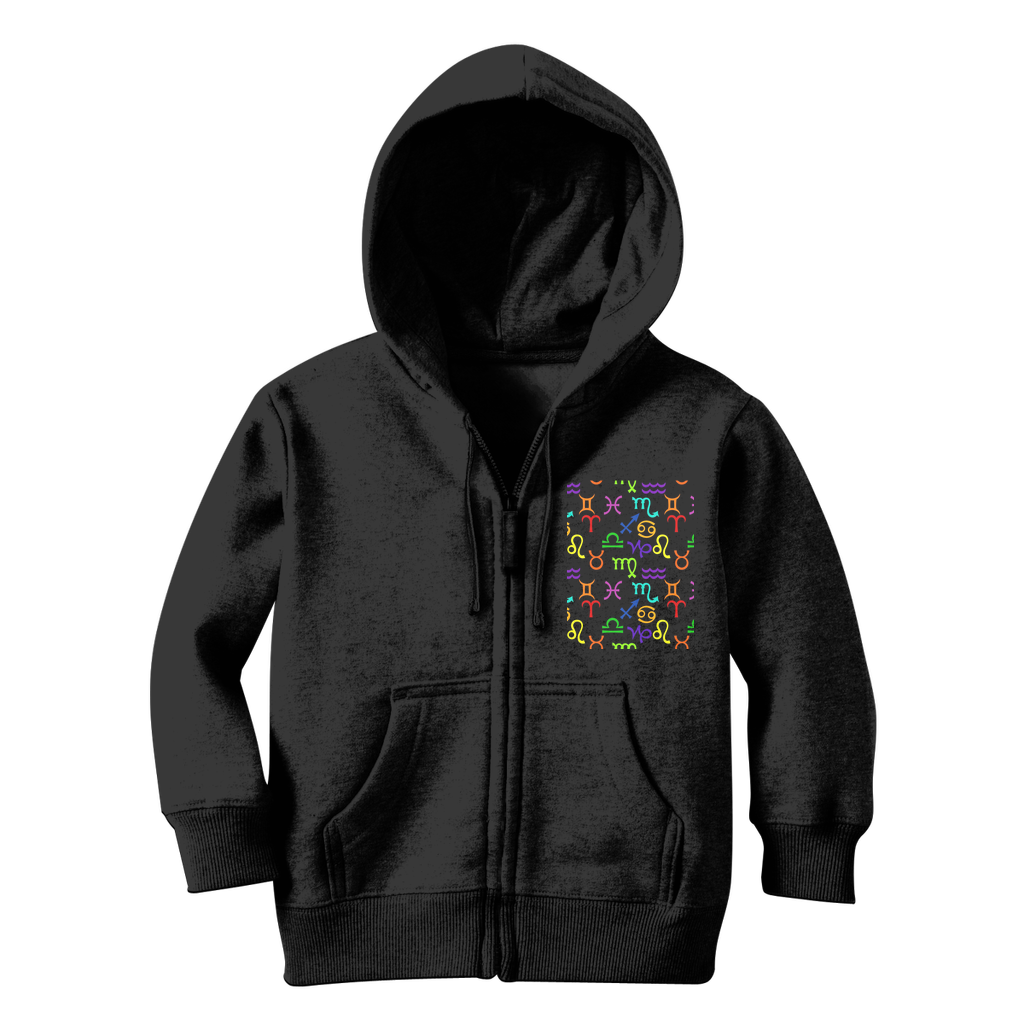 Colorful Zodiac Classic Kids Zip Hoodie