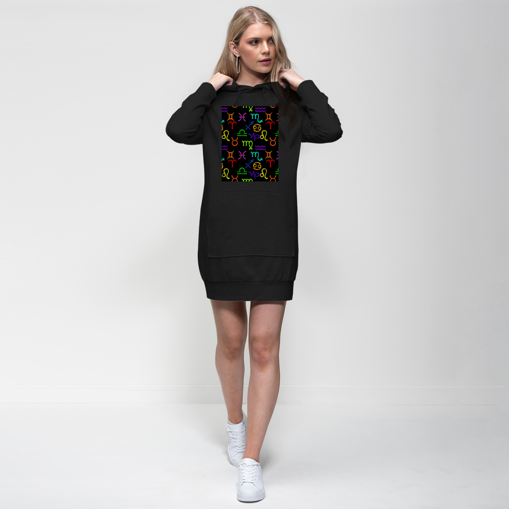 Colorful Zodiac Premium Adult Hoodie Dress