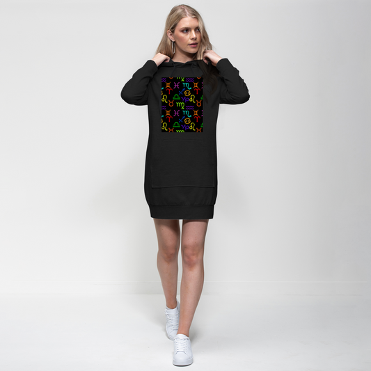 Colorful Zodiac Premium Adult Hoodie Dress