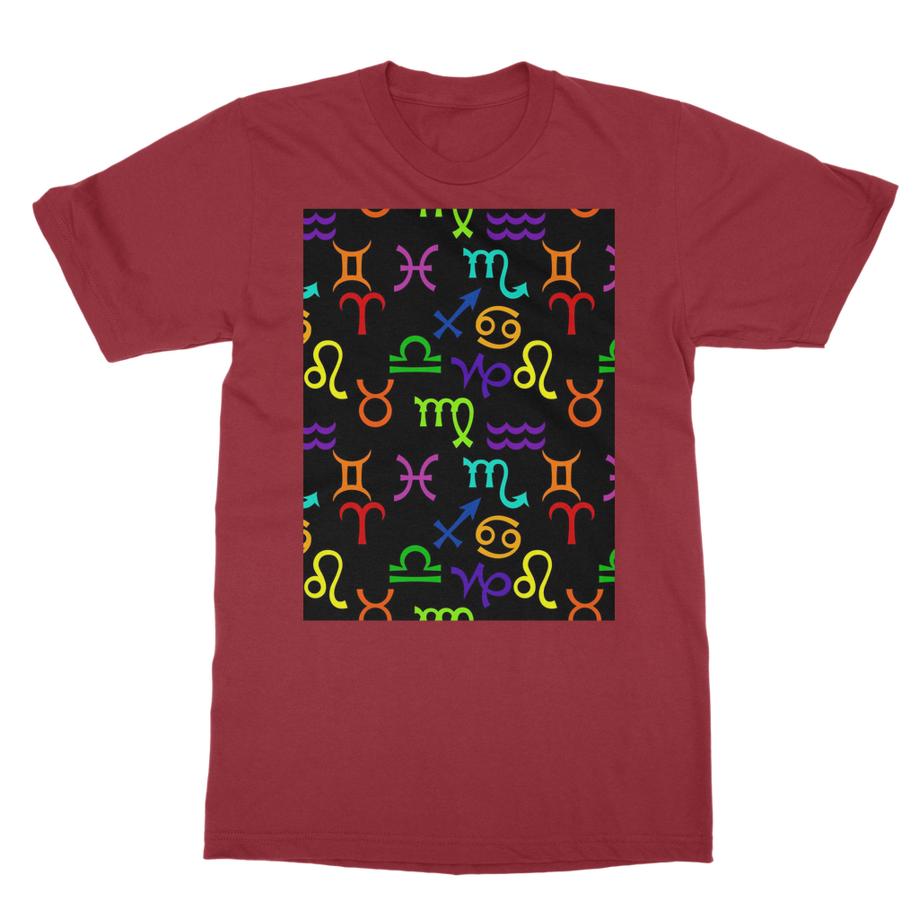 Colorful Zodiac Classic Heavy Cotton Adult T-Shirt