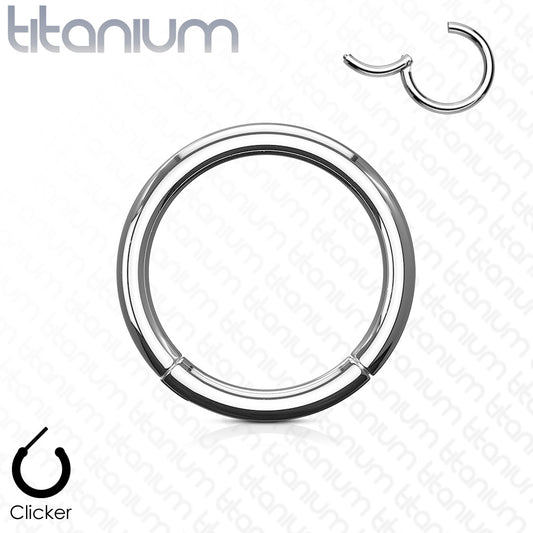 Silver Hinged Hoop - 20g - Implant Grade Titanium Hinged Segment Ring - 7mm-10mm